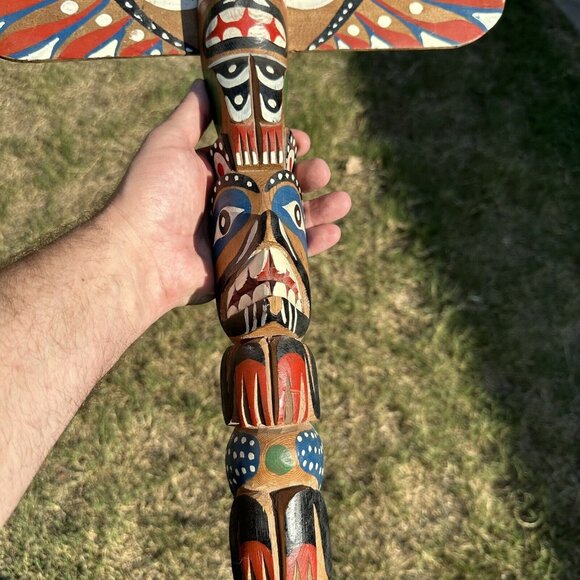 Makah Totem Neah Bay Olympic WA‎ 24.5" x 15.5" Hand Carved Painted NWC Sign Rick - Picture 11 of 16